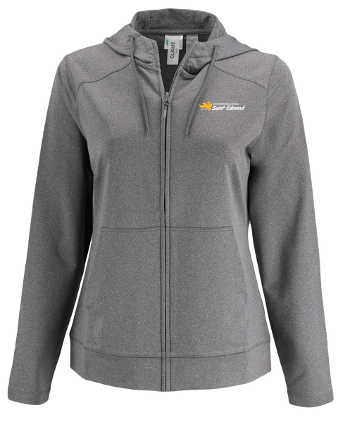 Saint-Edmond Ladies Recycled Full Zip Hooded Sweatshirt with Embroidered Logo