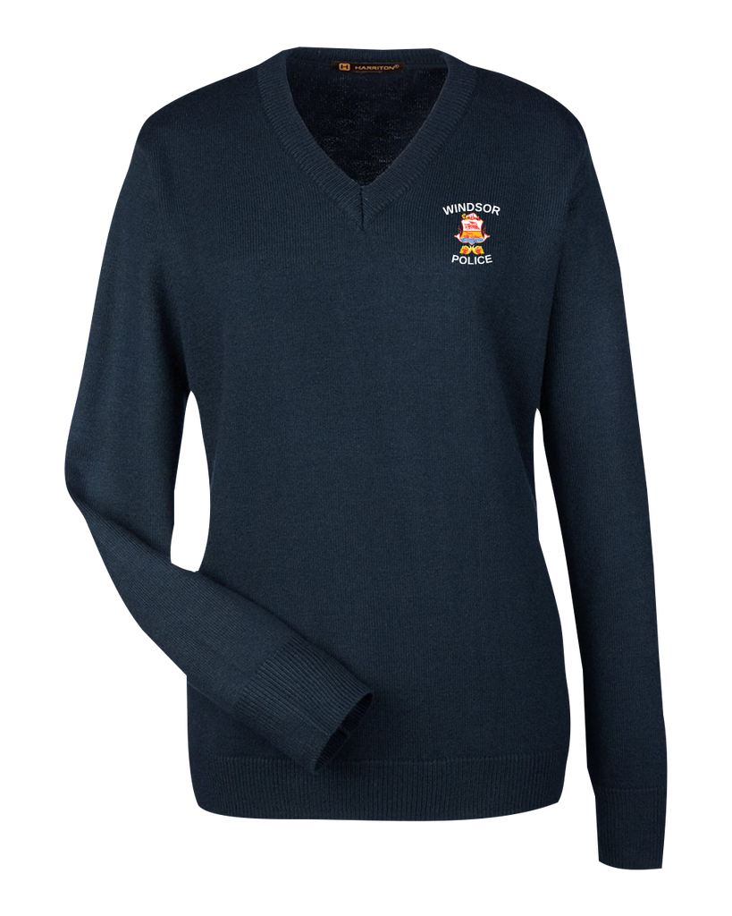 Windsor Police Ladies' V-Neck Sweater with Embroidered Logo