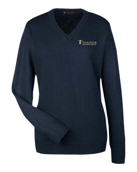 TransForm Ladies V-Neck Sweater with Embroidered Logo