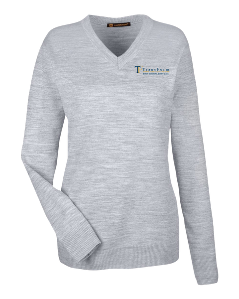 TransForm Ladies V-Neck Sweater with Embroidered Logo