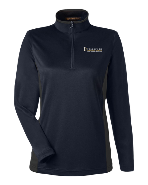 TransForm Ladies Snag Protection Plus IL Colorblock Quarter-Zip Pullover with Printed Logo