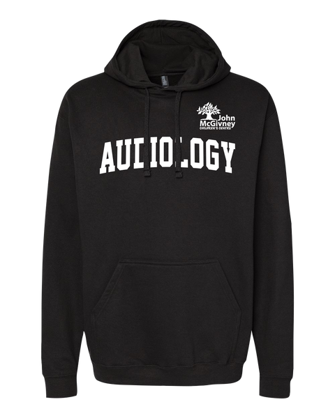 "Audiology" John McGivney Adult Pullover Hoodie with Printed Logo