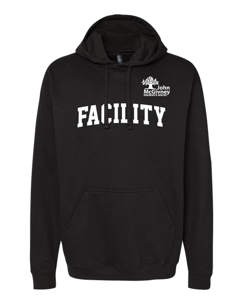 "Facility" John McGivney Adult Pullover Hoodie with Printed Logo