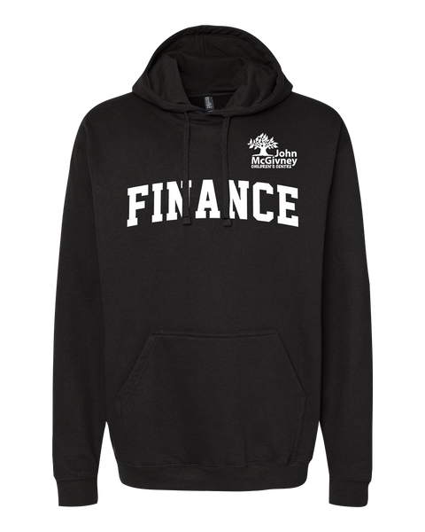 "Finance" John McGivney Adult Pullover Hoodie with Printed Logo