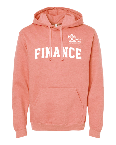 "Finance" John McGivney Adult Pullover Hoodie with Printed Logo