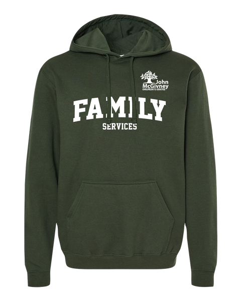 "Family Services" John McGivney Adult Pullover Hoodie with Printed Logo
