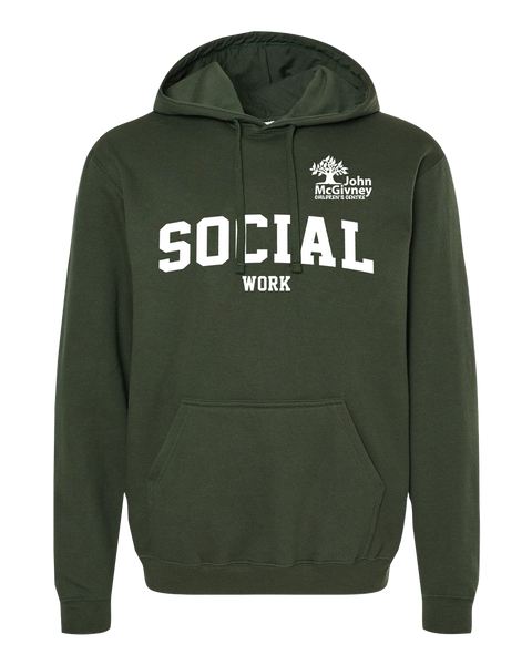 "Social Work" John McGivney Adult Pullover Hoodie with Printed Logo