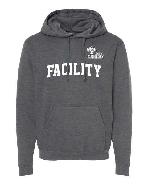 "Facility" John McGivney Adult Pullover Hoodie with Printed Logo