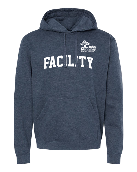 "Facility" John McGivney Adult Pullover Hoodie with Printed Logo