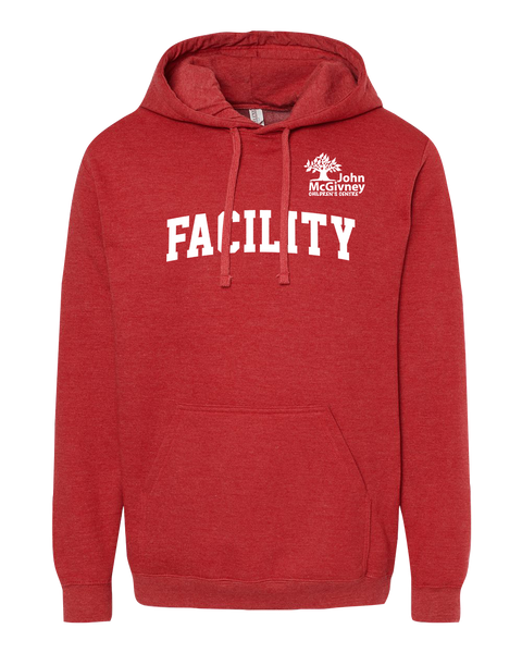"Facility" John McGivney Adult Pullover Hoodie with Printed Logo