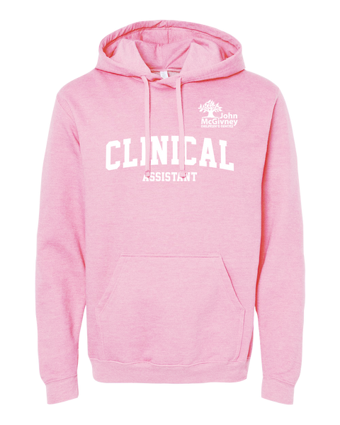 "Clinical Assistant" John McGivney Adult Pullover Hoodie with Printed Logo