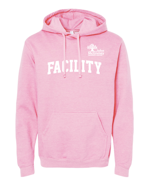 "Facility" John McGivney Adult Pullover Hoodie with Printed Logo