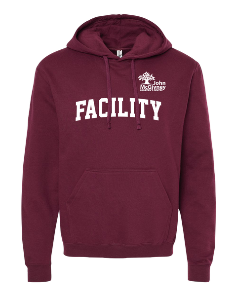 "Facility" John McGivney Adult Pullover Hoodie with Printed Logo