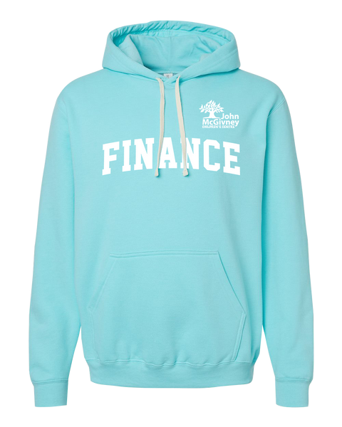 "Finance" John McGivney Adult Pullover Hoodie with Printed Logo