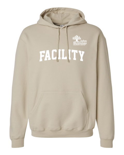 "Facility" John McGivney Adult Pullover Hoodie with Printed Logo