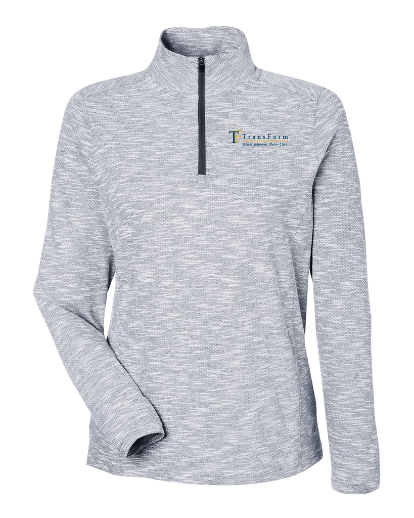 TransForm Ladies Eclipse Jacquard Quarter-Zip Pullover with Embroidered Logo