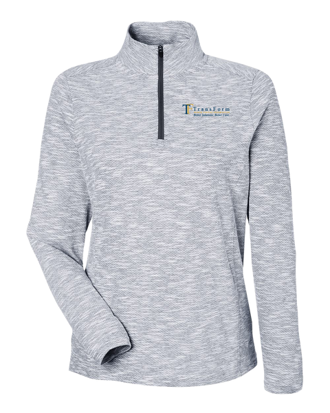 TransForm Ladies Eclipse Jacquard Quarter-Zip Pullover with Embroidered Logo