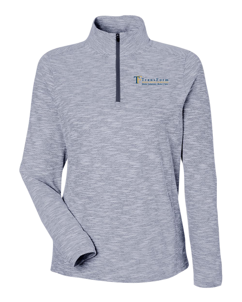 TransForm Ladies Eclipse Jacquard Quarter-Zip Pullover with Embroidered Logo