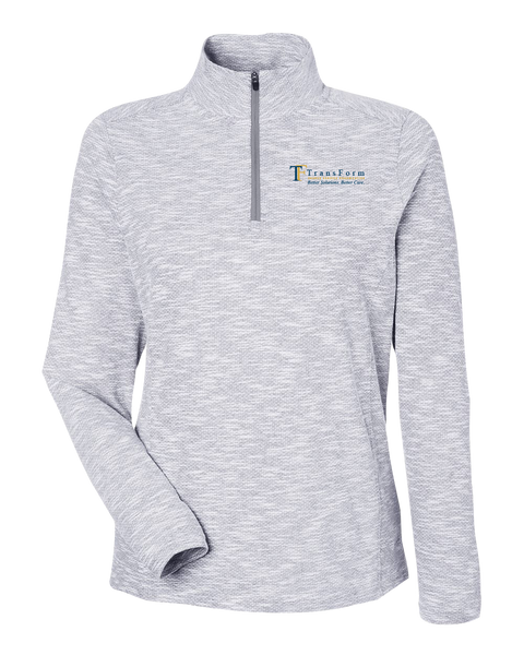 TransForm Ladies Eclipse Jacquard Quarter-Zip Pullover with Embroidered Logo