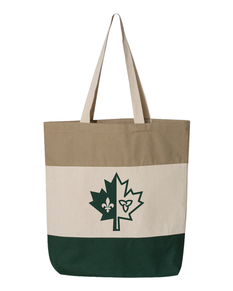 "Franco-Ontarian Maple Leaf" Tri-Color Tote with Printed Logo