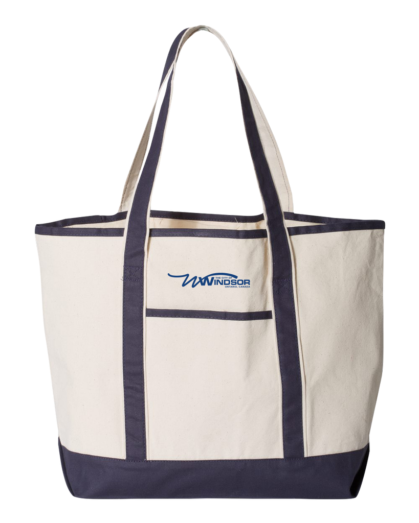 City of Windsor Large Canvas Deluxe Tote with Printed Logo