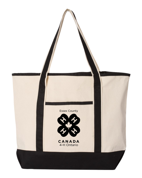 Essex County 4-H Large Canvas Deluxe Tote with Printed Logo