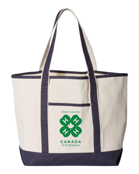 Essex County 4-H Large Canvas Deluxe Tote with Printed Logo