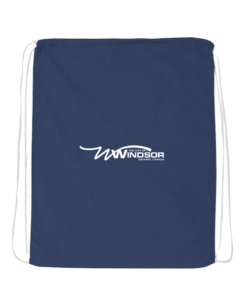 City of Windsor Economical Cotton Drawstring Bag with Printed Logo