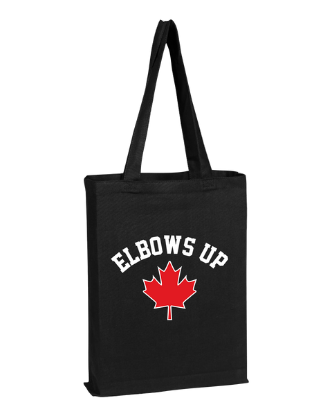"Elbows Up" Canvas Tote with Printed Logo