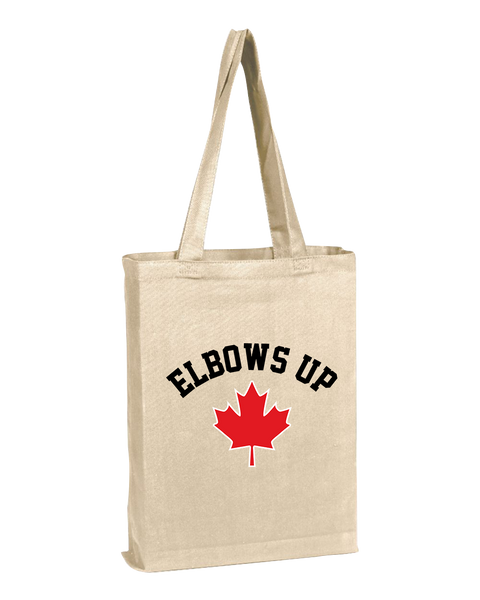 "Elbows Up" Canvas Tote with Printed Logo