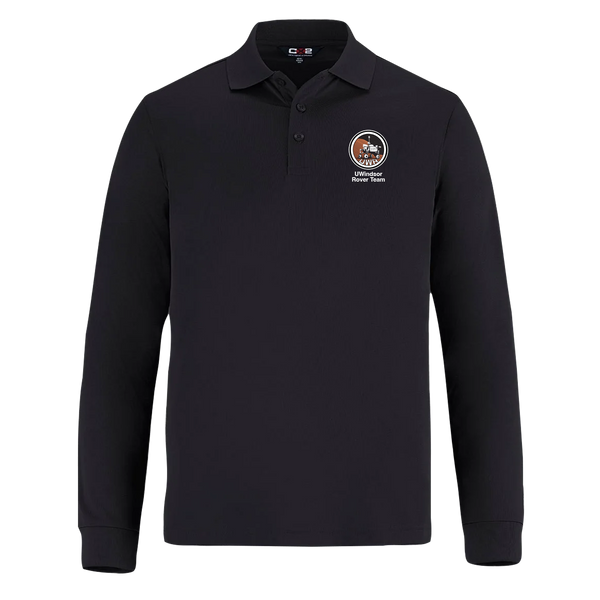 UWindsor Rover Team Unisex Long Sleeve Pique Mesh Polo with Embroidered Logo