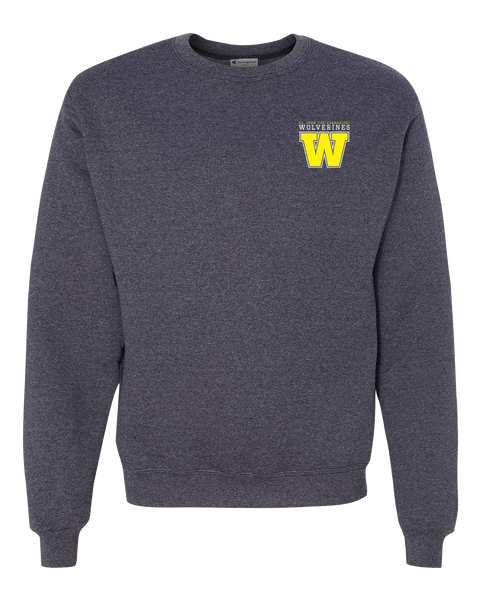 Wolverines Adult Champion Adult Powerblend® Crewneck Sweatshirt with Embroidered Logo