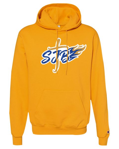 St. John the Baptist Adult Champion® Hooded Sweatshirt with Printed Logo
