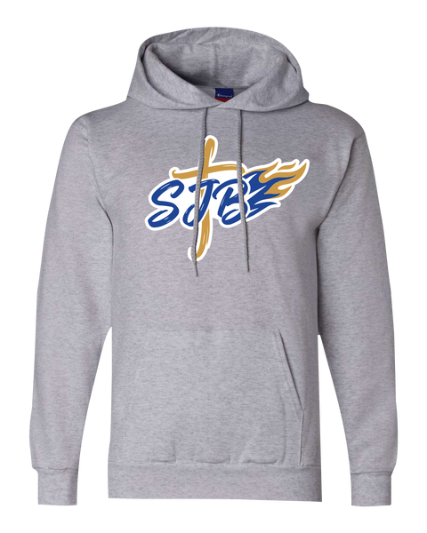 St. John the Baptist Adult Champion® Hooded Sweatshirt with Printed Logo
