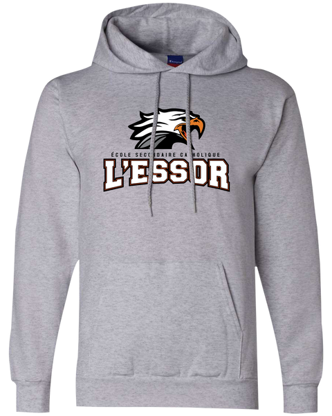 L'Essor Adult Champion® Hooded Sweatshirt with Printed Logo