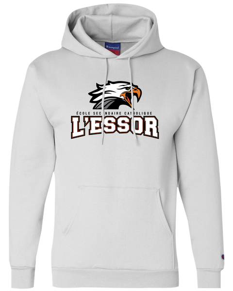 L'Essor Adult Champion® Hooded Sweatshirt with Printed Logo