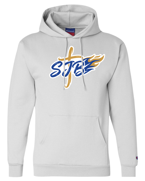 St. John the Baptist Adult Champion® Hooded Sweatshirt with Printed Logo