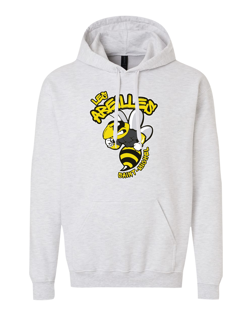 Les Abeilles Saint-Michel Adult Softstyle Midweight Hooded Sweatshirt with Printed Logo