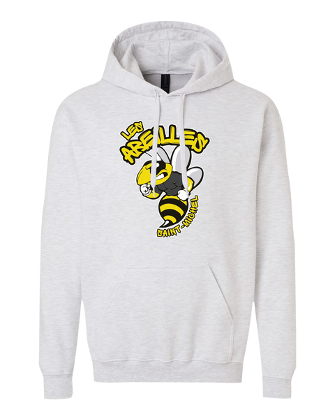 Les Abeilles Saint-Michel Adult Softstyle Midweight Hooded Sweatshirt with Printed Logo