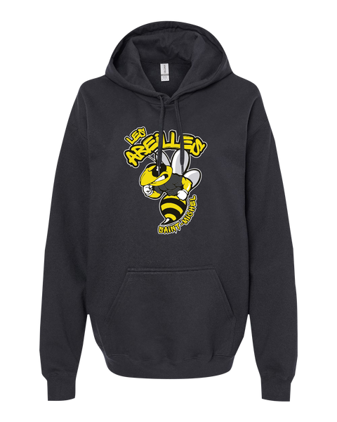 Les Abeilles Saint-Michel Adult Softstyle Midweight Hooded Sweatshirt with Printed Logo