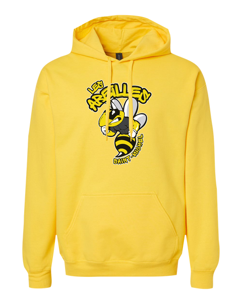 Les Abeilles Saint-Michel Adult Softstyle Midweight Hooded Sweatshirt with Printed Logo