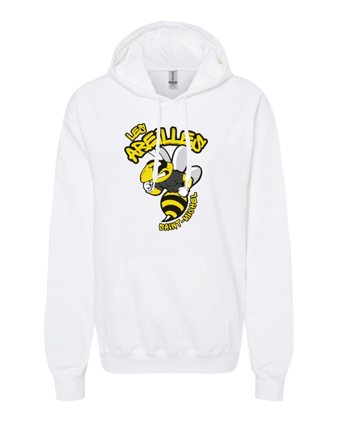 Les Abeilles Saint-Michel Adult Softstyle Midweight Hooded Sweatshirt with Printed Logo