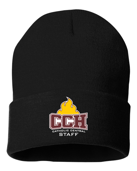 Catholic Central Solid Cuffed Beanie with Embroidered Logo