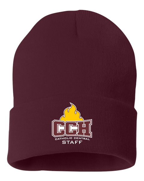 Catholic Central Solid Cuffed Beanie with Embroidered Logo