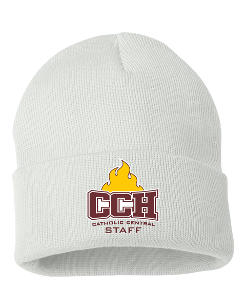 Catholic Central Solid Cuffed Beanie with Embroidered Logo