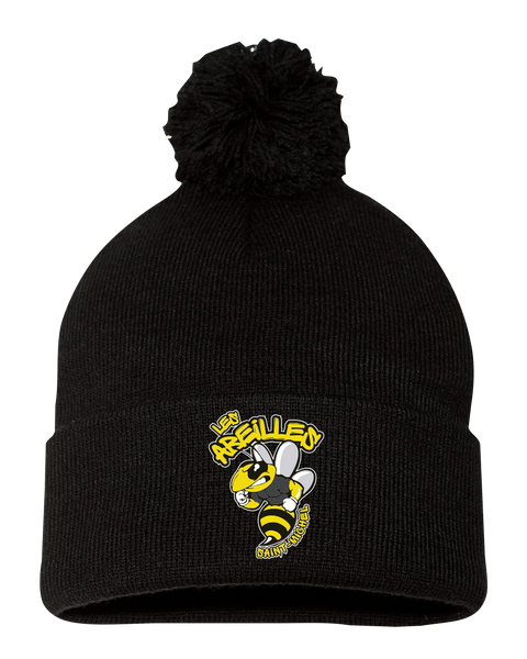Les Abeilles Saint-Michel Pom-Pom Cuffed Beanie with Embroidered Logo