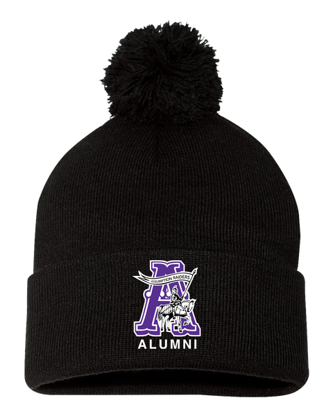 "Assumption Raiders 'A' Alumni" Pom-Pom Cuffed Beanie with Embroidered Logo