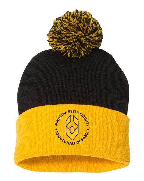 Windsor Essex County Sports Hall of Fame Pom-Pom Cuffed Beanie with Embroidered Logo