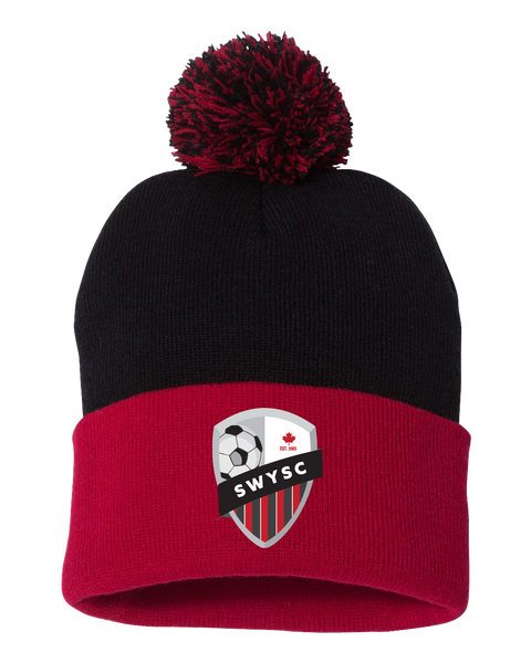 SWYSC Pom-Pom Cuffed Beanie with Embroidered Logo