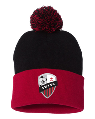 SWYSC Pom-Pom Cuffed Beanie with Embroidered Logo